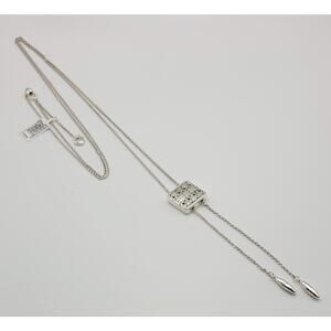 BRIGHTON Africa Stories Silver Lariat Adjustable Necklace to 40"--New!